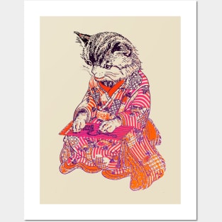 Cat musician Posters and Art